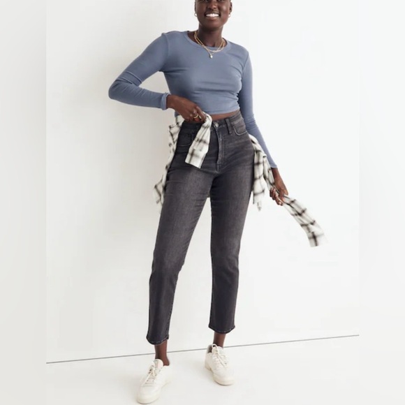 Madewell|Classic off Black/gray Women's Jeans,10” high rise skinny crop,size 32• - Picture 1 of 16